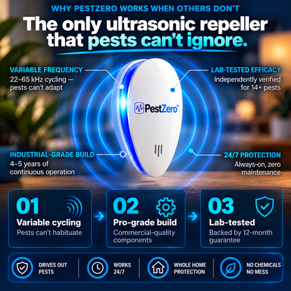 PestZero™ Ultrasonic Pest Repeller - Banish 14+ Pests for Good